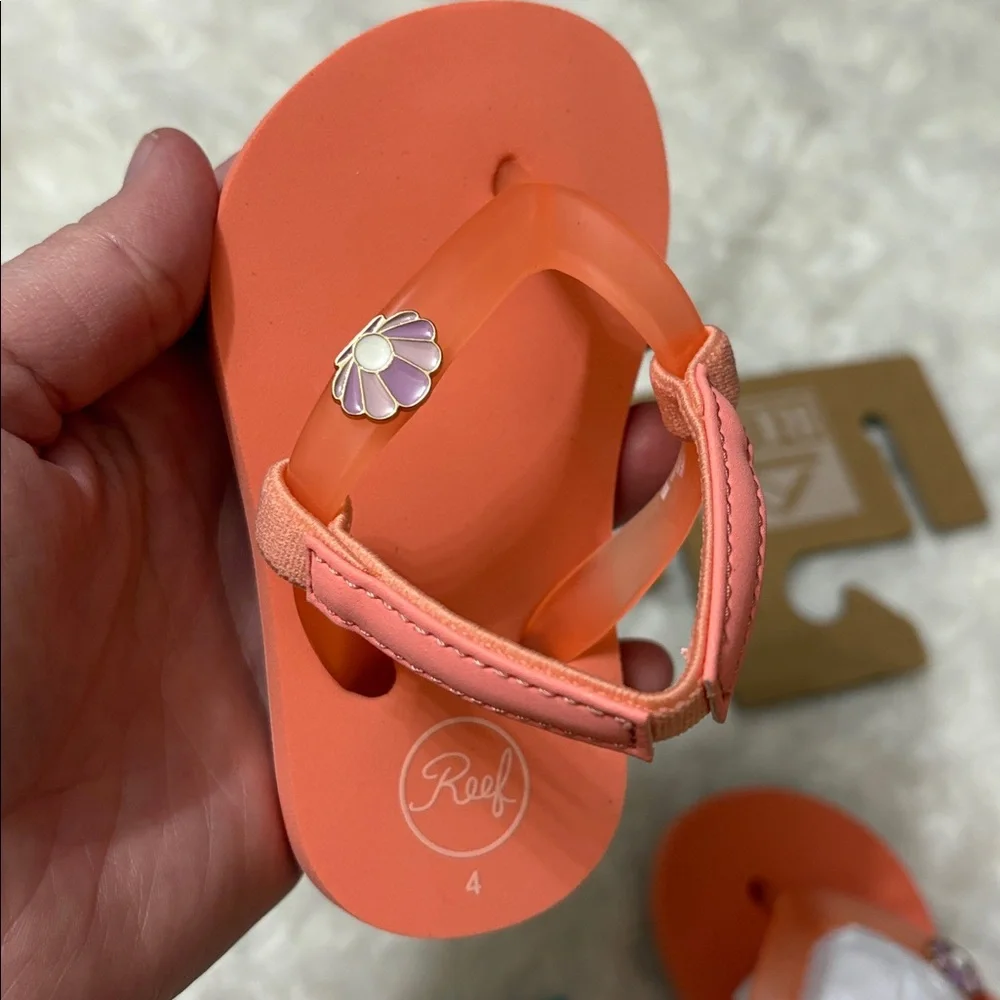 NWT Reef Light Pink Peach Parfait Toddler Little Charming Sandals Size 4